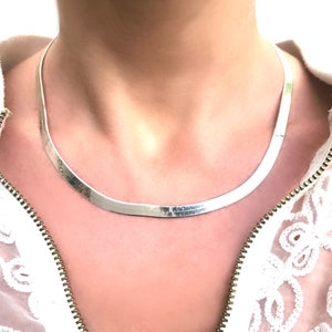 Sterling Silver Herringbone 5 mm Flat Snake Chain Necklace