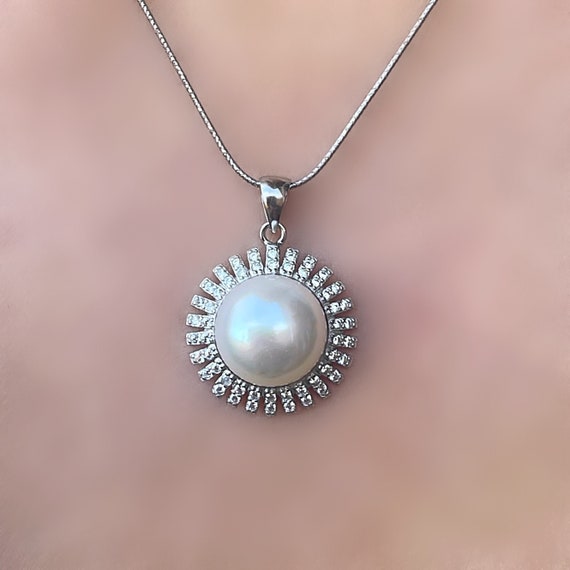 Amazon.com: S925 Freshwater Pearl Pendant Necklace for Women