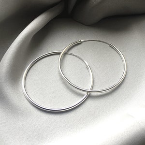 Sterling Silver 925 Medium Hoop Earrings