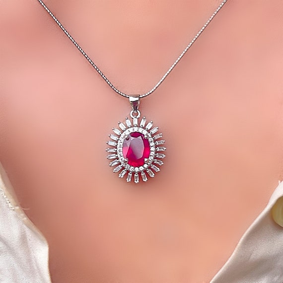 Topaz and cheap ruby necklace