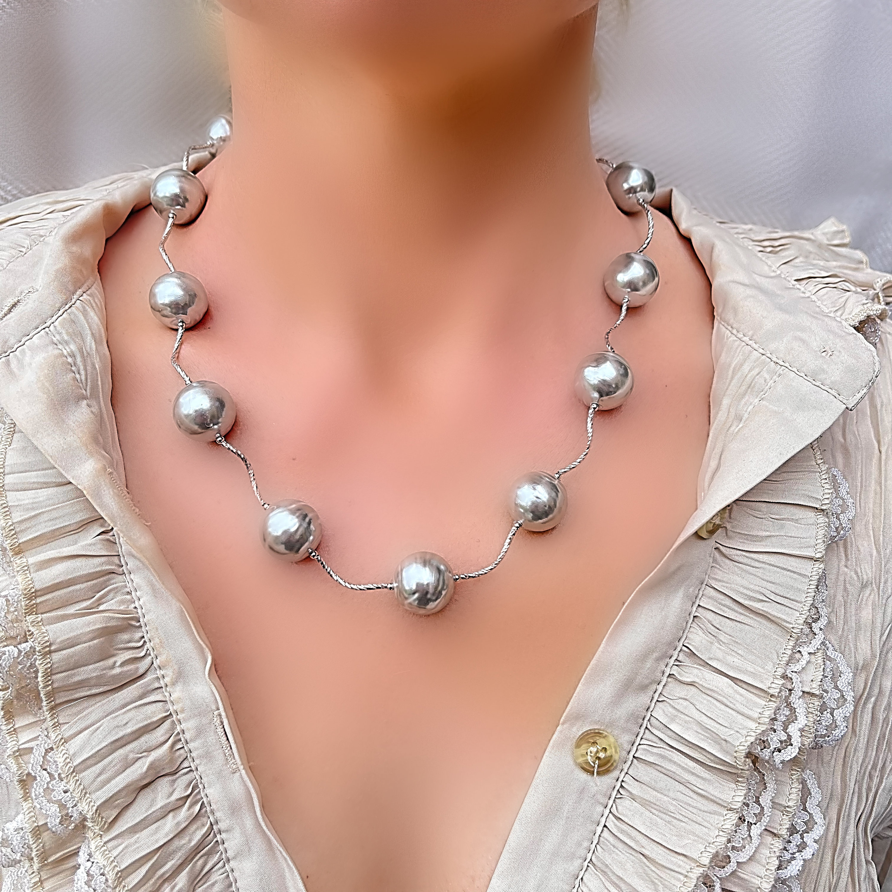 Pearl and silver best sale