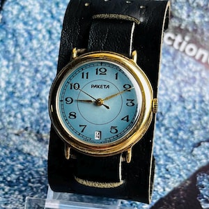 Raketa 2614.Н Original Gold Plated Wristwatch, Vintage Mechanical Watch