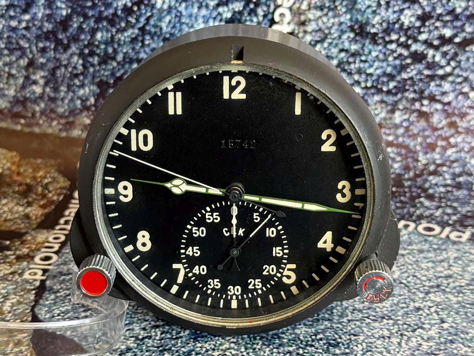 Vintage Soviet Aircraft Cockpit Clock 60chp USSR Aviation Instrument ...