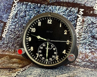 Vintage Sovjet-vliegtuigen Cockpit Clock 60ChP USSR Luchtvaart Instrumentenpaneel Timer Militaire Vliegtuigen Klok Industrieel Decor