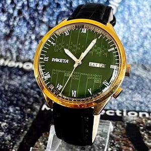 Raketa College men&#39;s wristwatch, vintage watch Raketa perpetual calendar, mechanical watch Raketa cal.2628.H