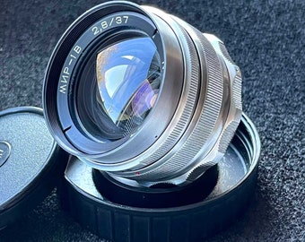 Lens Mir-1B 2,8/37 M42-vatting, snelle handmatige groothoeklens, Sovjet vintage lens