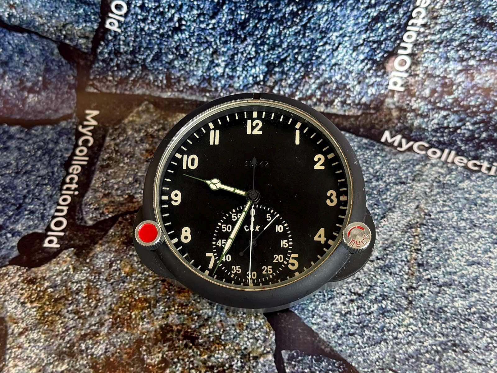 Vintage Soviet Aircraft Cockpit Clock 60chp USSR Aviation Instrument ...