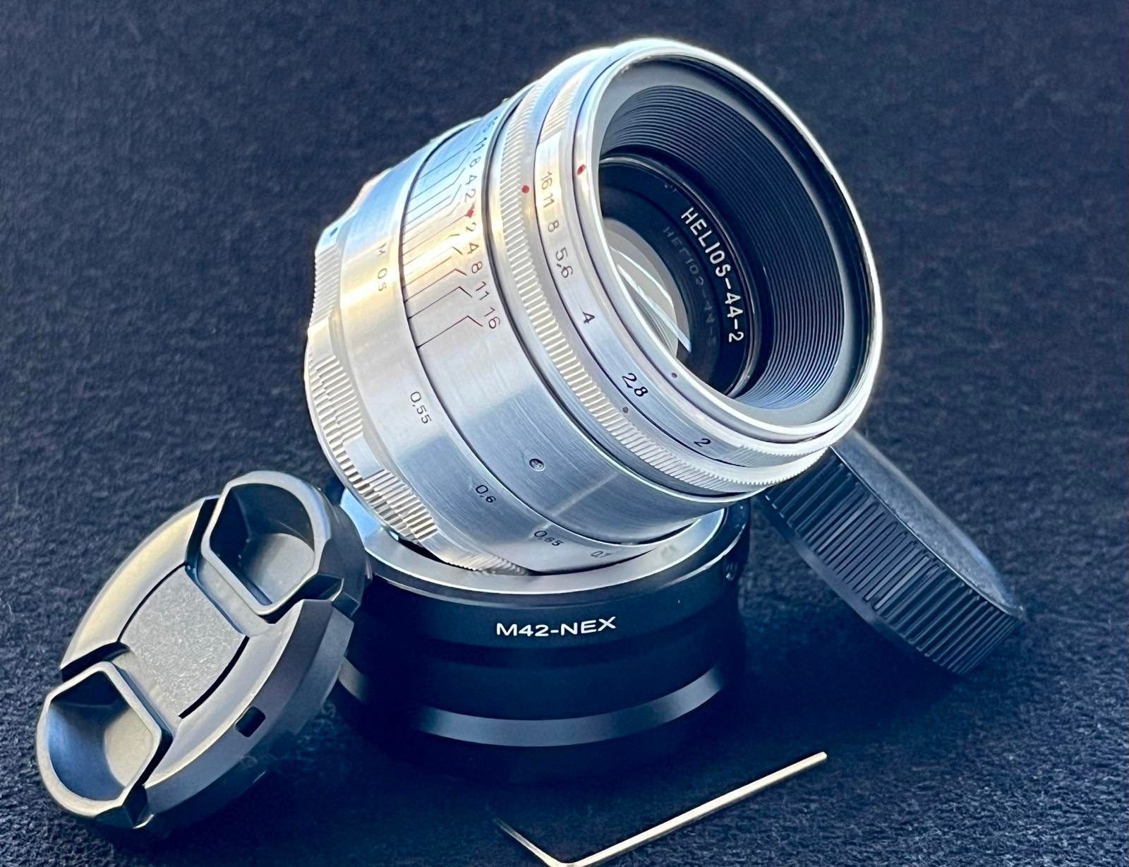 Helios442 58mm F2 Lens, Adapter Sony E NEX, Vintage Soviet Lens