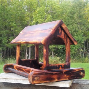 Large Arched Fly Through Platform Bird or Squirrel Feeder Cedar Wood TBNUP #2B