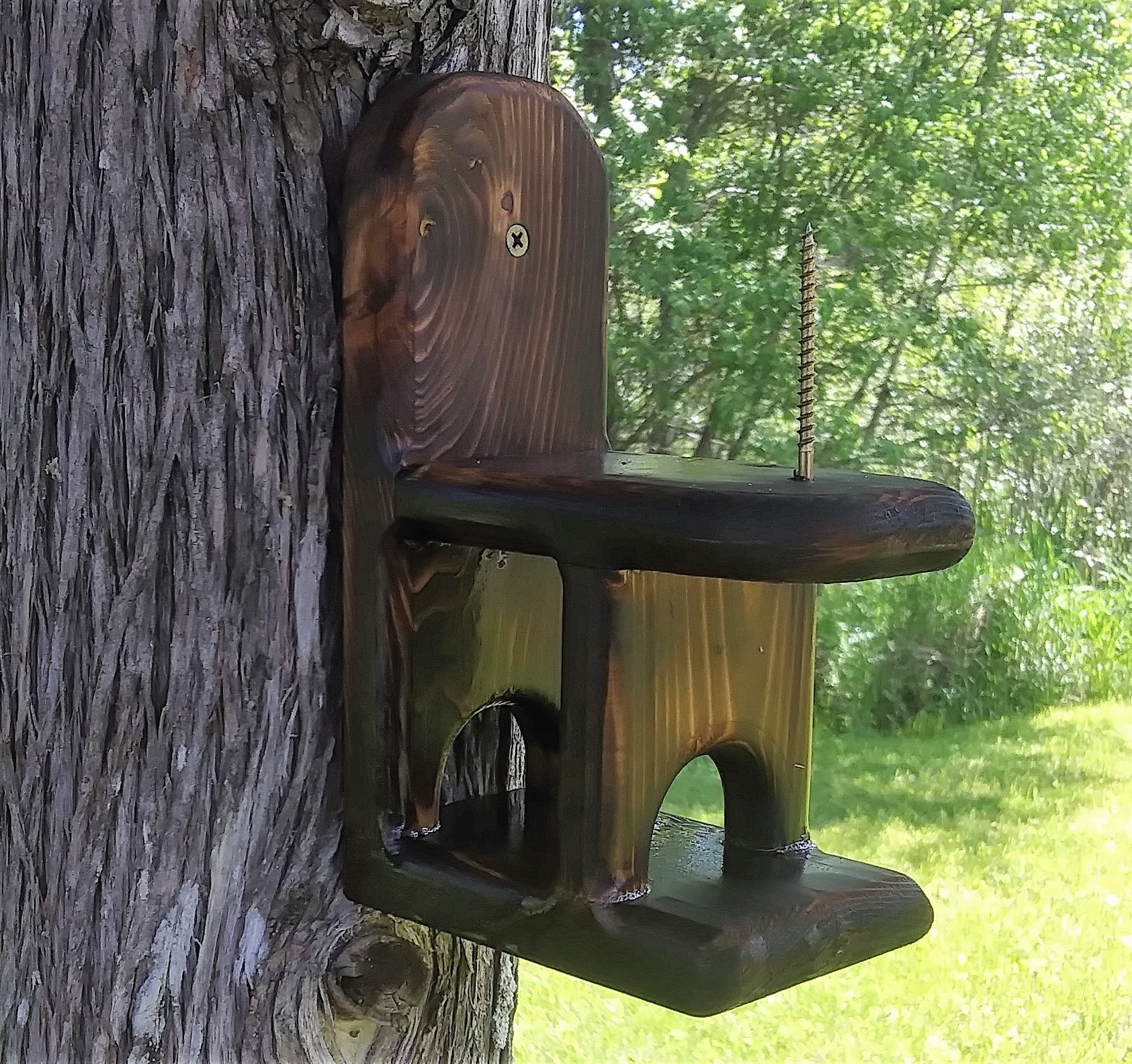 Cute decorative Corn Cob Squirrel feeder TBNUP #1B cedar wood
