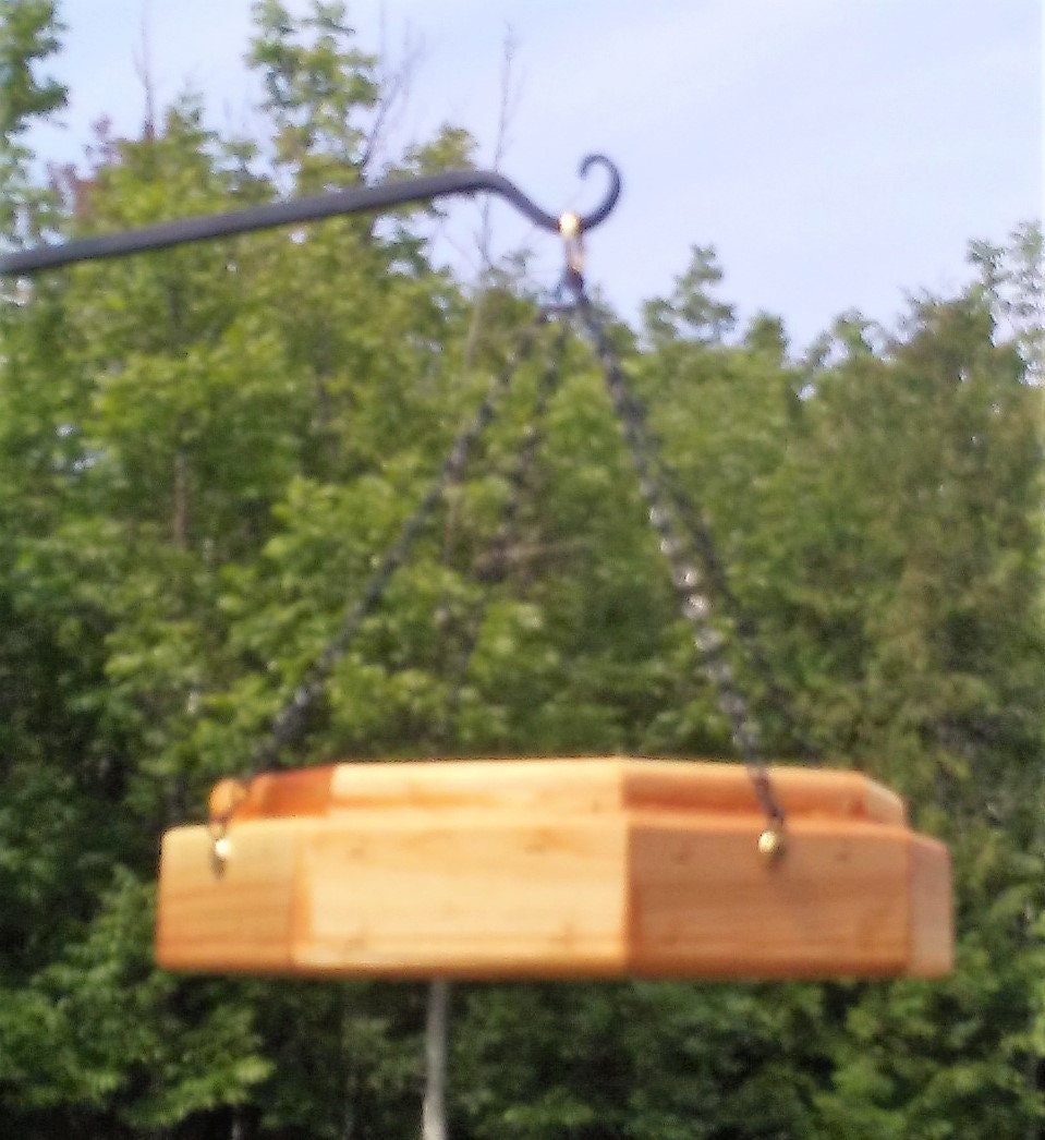 Handmade Cedar Octagon Hanging Bird & Squirrel Feeder - Large, TBNUP #1L