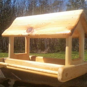 Extra Large Fly Through Platform Bird or Squirrel Feeder Cedar Wood TBNUP 1