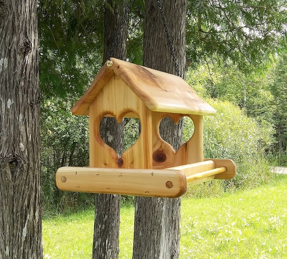 Large Hanging Fly Through Platform Bird Or Squirrel Feeder Etsy