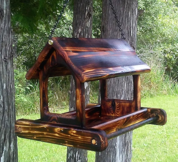 Large Hanging Fly Through Platform Bird Or Squirrel Feeder Etsy