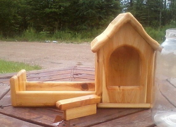 Fence Mount Gallon Glass Jar Squirrel Feeder Cedar Wood Tbnup Etsy