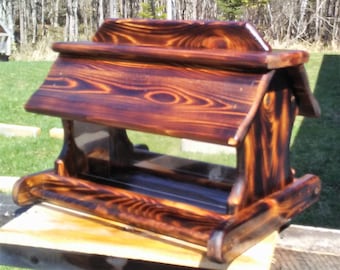 Very Large Post Mount Bird Feeder Cedar Wood TBNUP #1B