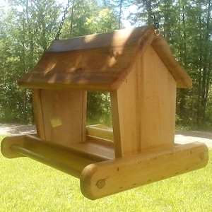 Large Hanging Bird Feeder Cedar Wood TBNUP 1H