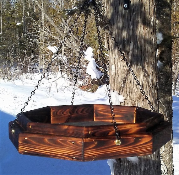 Large Hanging Octagon Platform Bird Or Squirrel Feeder Cedr Etsy