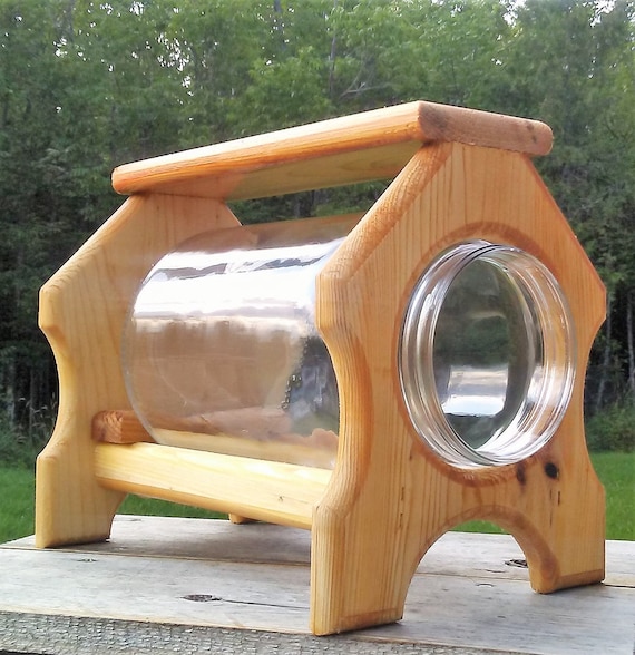 Table Top Or Ground Gallon Glass Jar Squirrel Feeder Cedar Etsy