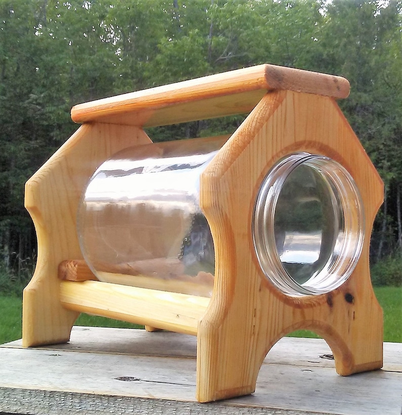Table Top Ground Gallon Glass Jar Squirrel Feeder Square Etsy