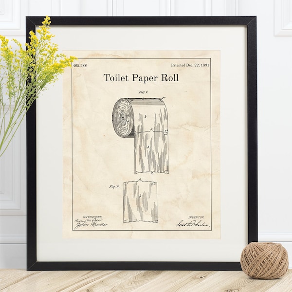 Toilet Paper Patent Print, Toilet Paper Patent Poster, Toilet Paper Patent Picture, Toilet Paper Patent, Toilet Paper Poster, Patent Art