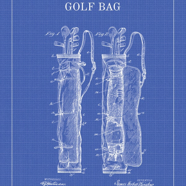 Golf Bag Art, Golf Bag Patent Prints, Golf Bag Patent Art, Golf Bag Poster, Golf Bag Poster Print, Golf Art, Golf Print, Golf Gift