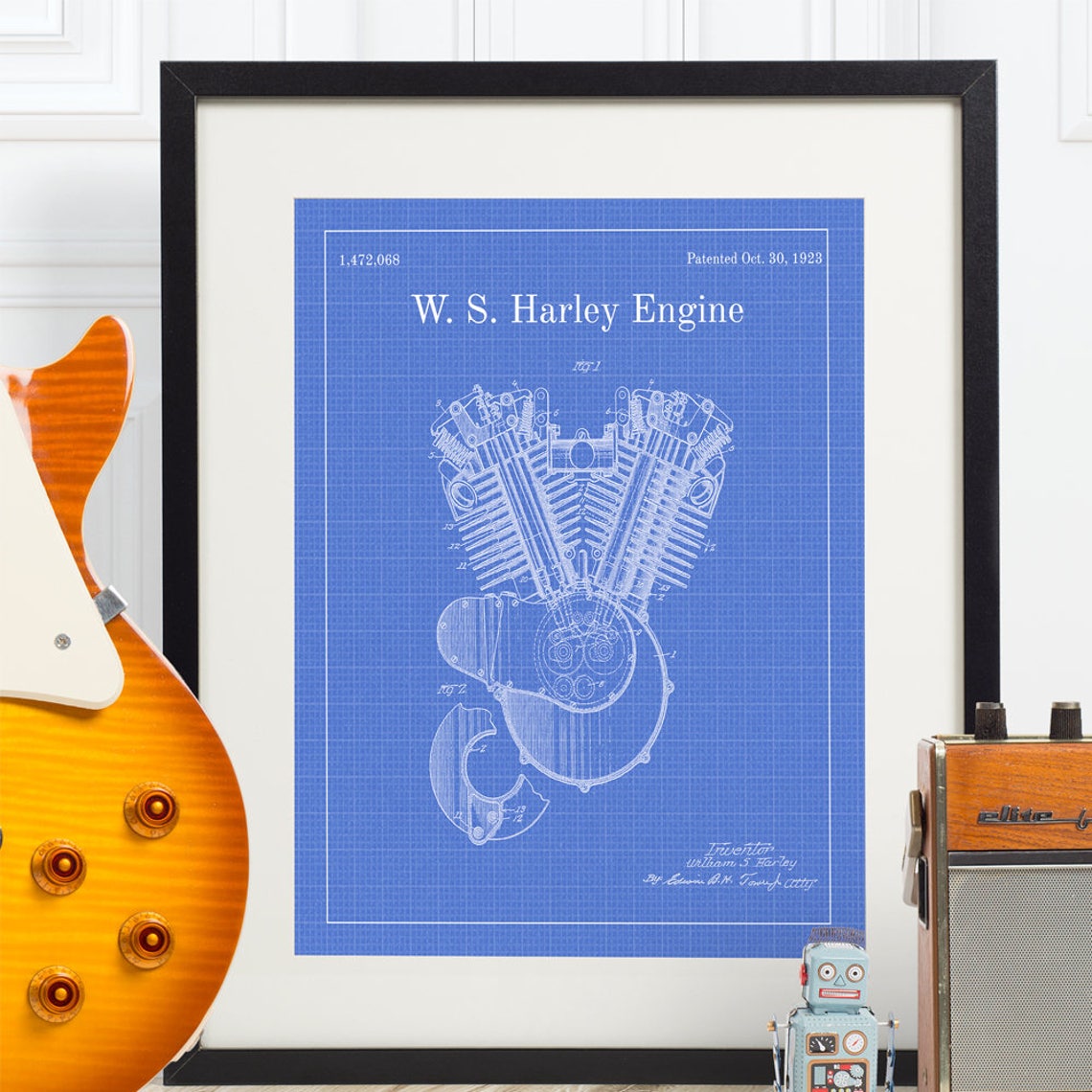 Harley Davidson Gift Harley Davidson Patent Harley Davidson Etsy