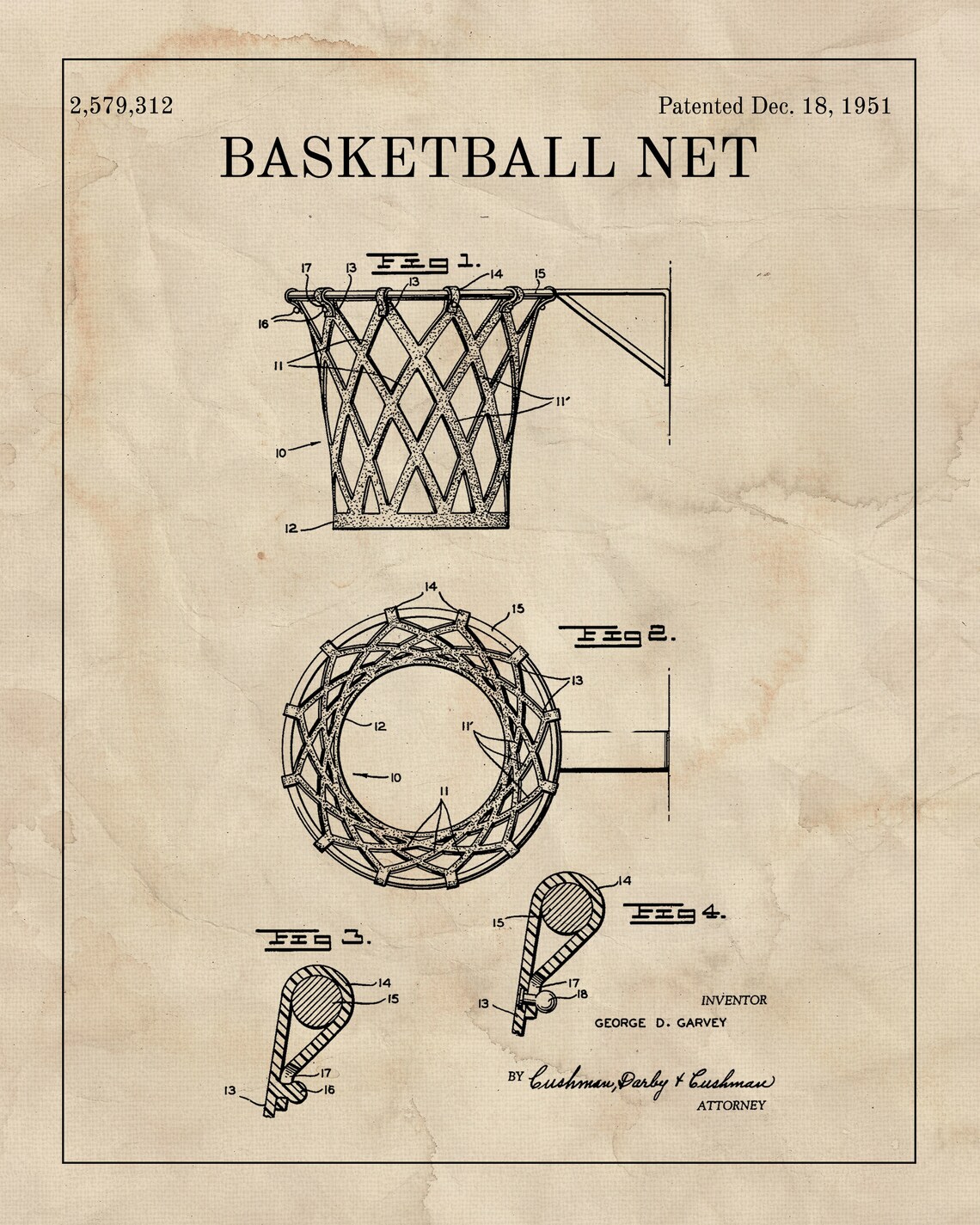 Basketball Net Patent Art Basketball Net Art Basketball Net Etsy