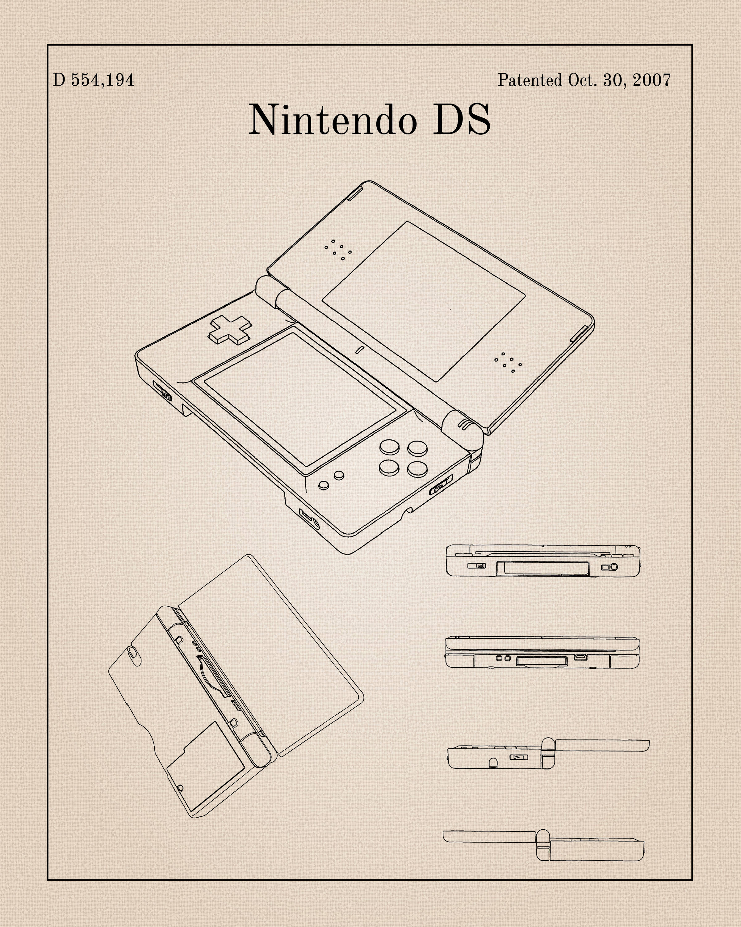 Nintendo DS Nintendo Nintendo Patent Nintendo Patent | Etsy