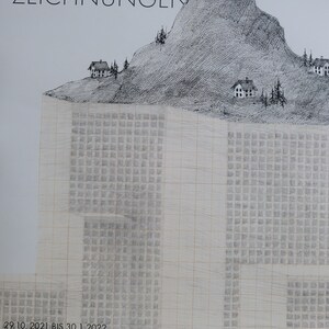 Paul Flora "Zeichnungen" - Albertina Modern - poster originale della mostra