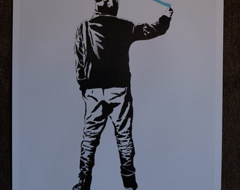 Banksy Moco Museum Originele Poster 'flower Thrower' - Etsy