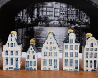 Delft Blue KLM original miniature houses (7 item KLM)  | Dutch Design