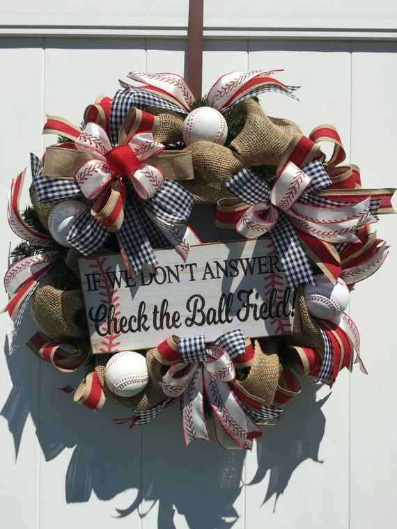Baseball Wreath Front Door Wreath Baseball Field Wreath Everyday Wreath Summer Wreath Spring Wreath Baseball Door Hanger Door Hanger