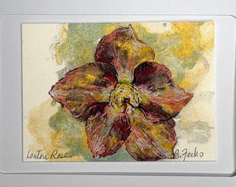 Original Botanical Art Card – Hellabore Miniature Painting (5x7")