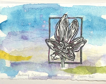 Original Art Card - Autumn Crocus