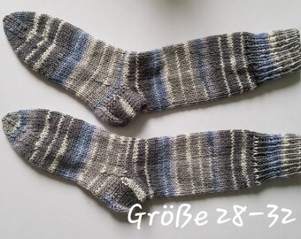 Hand-knitted wool socks wool stockings, Size 28-32,  thick and warm, multicoloured, knitting, handmade, homemade