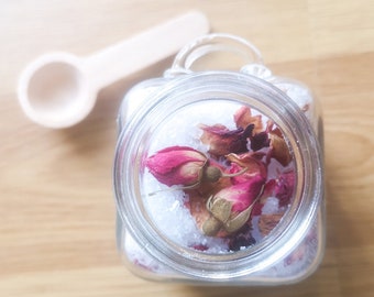 100% naturalna różana sól do kąpieli z olejem jojoba - słoik 90 g// Wyprodukowano w Melbourne// MookaiteAU