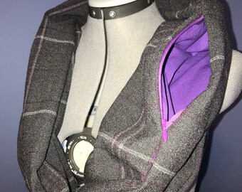 MickInfinity Scarf - Grey/Purple Plaid