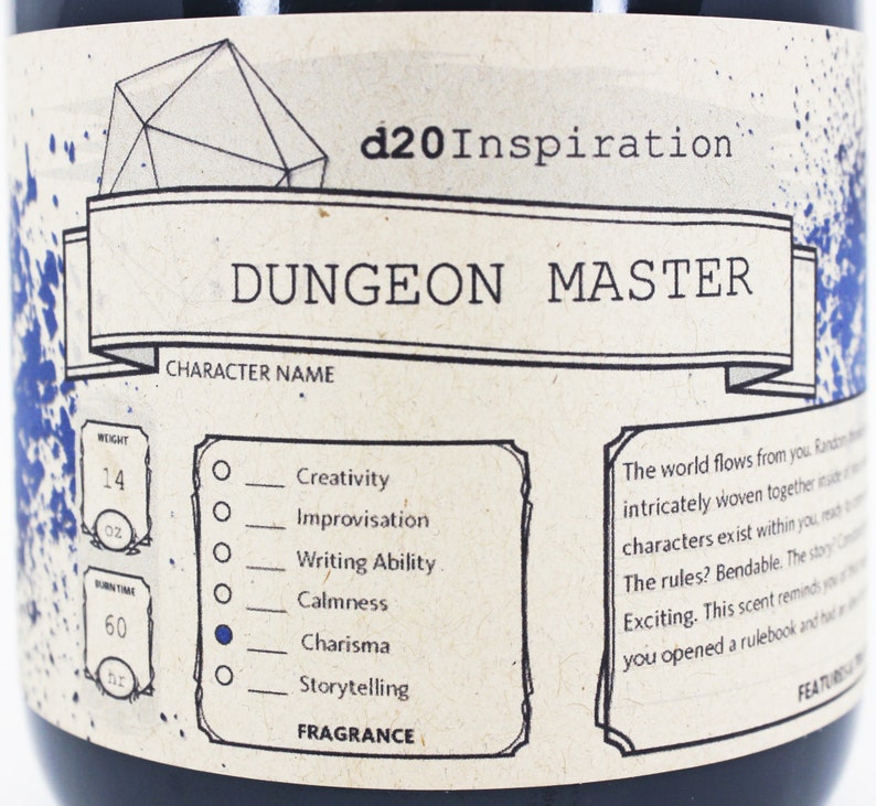 Dungeon Master RPG Gaming Soy Candle Customize to Your Character Inspired by Dungeons & Dragons image 3