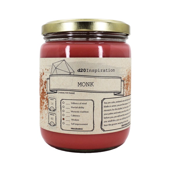 Monk RPG Gaming Soy Candle | Customize to Your Character | Inspired by Dungeons & Dragons