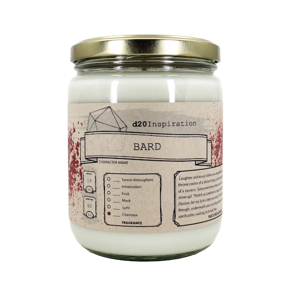 Bard RPG Gaming Soy Candle | Customize to Your Character | Inspired by Dungeons & Dragons