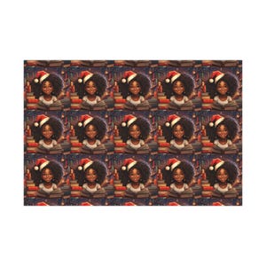 African American Little Girl Christmas Book Gift Wrap Papers, Melanin Magic, Black Family, Kwanzaa, African Diaspora image 6