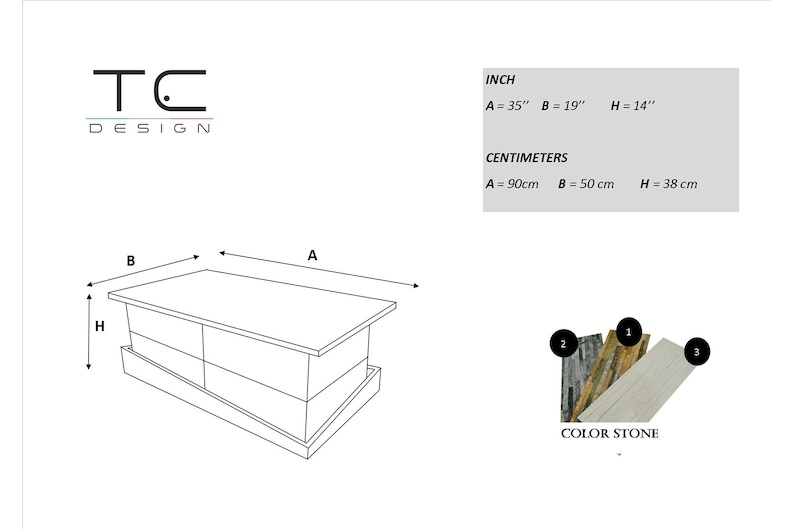 STONE Model Container Coffee Table With Led Lights Etsy