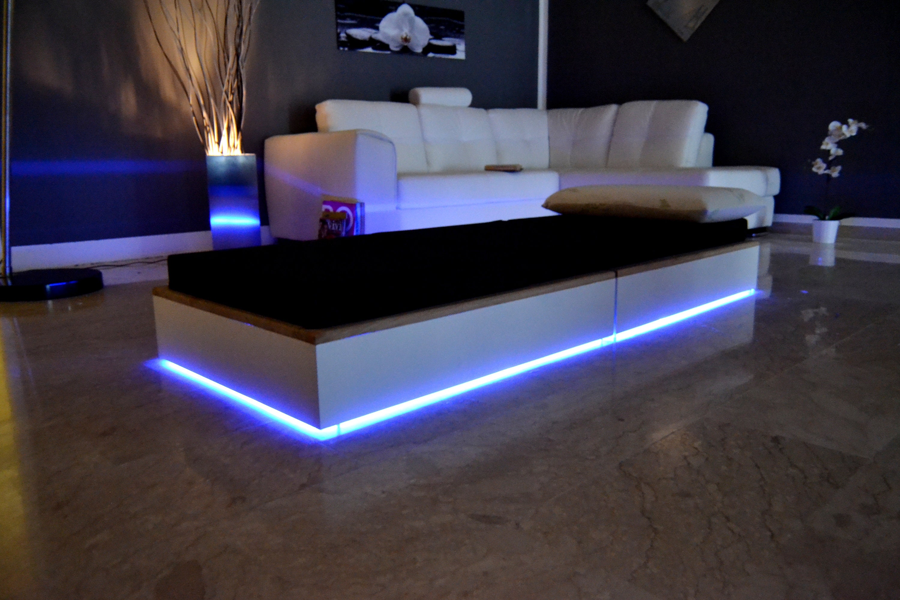 Coffee Table Convertible Into A Guest Bed Modern Design Led Etsy Norway