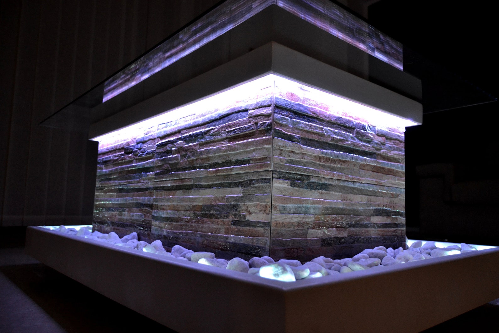 Modern Coffee Table With Integrated Water Fountain Indoor Etsy