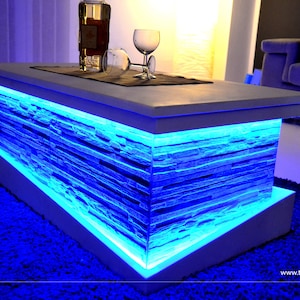 STONE model container coffee table with led lights