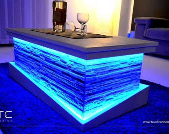 STONE model container coffee table with led lights