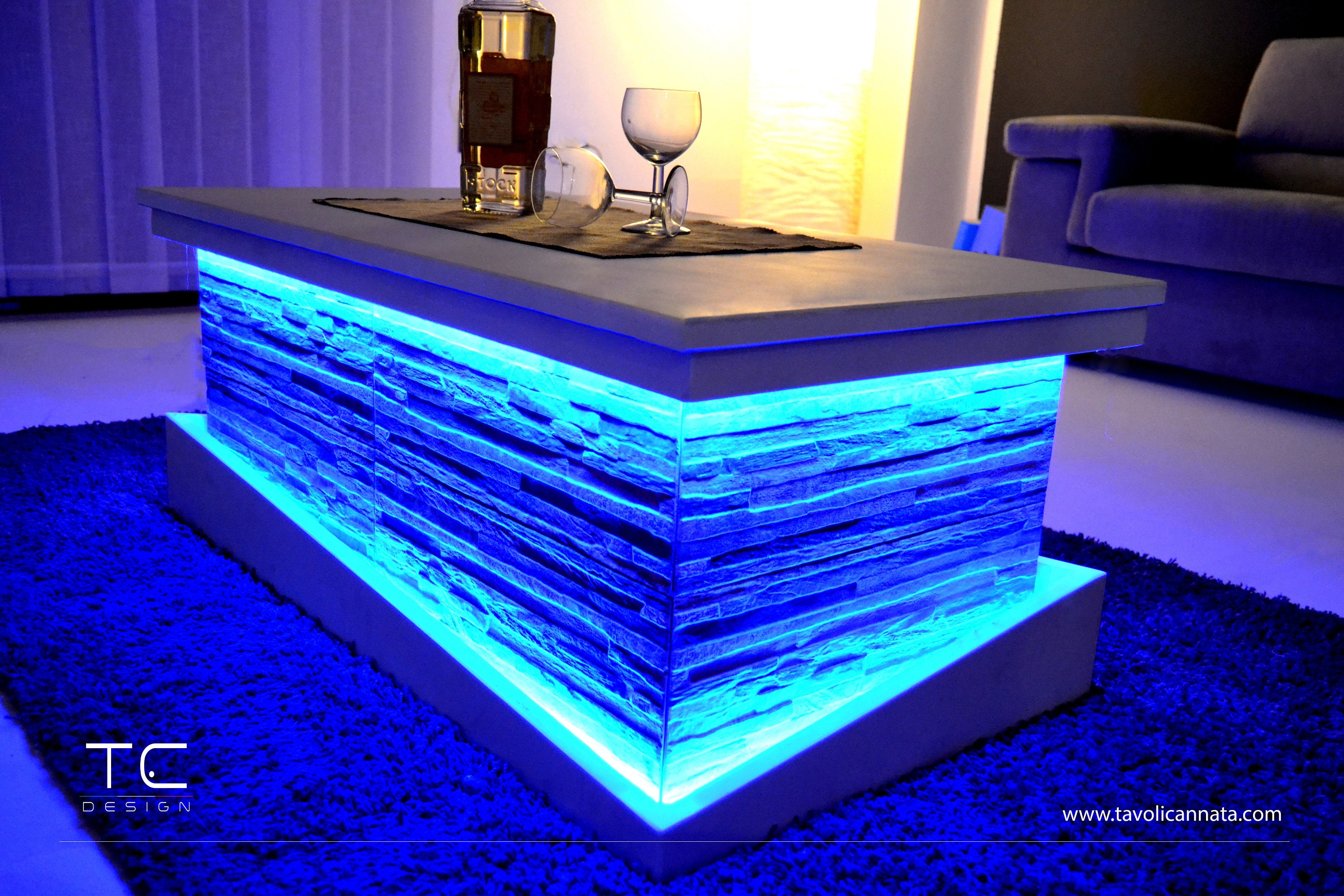 Kerkbank schijf Typisch Salontafel met led verlichting Design rustiek /modern - Etsy Nederland