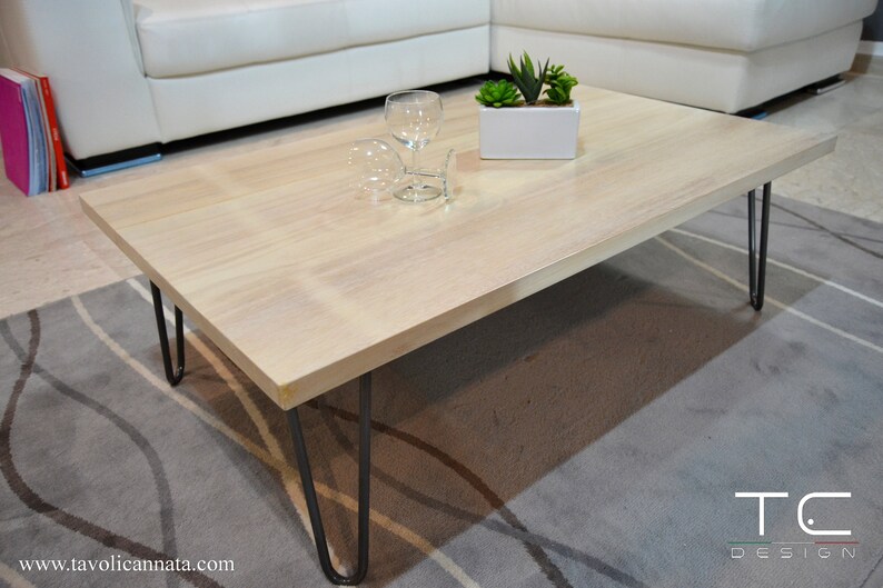 Modern Wooden Coffee Table Simple Model Etsy