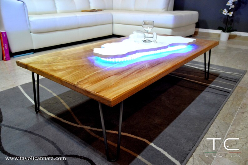 Sicily Coffee Table Model Modern Design With Led Lights Image 0
